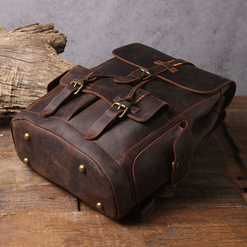 classic real leather laptop satchel