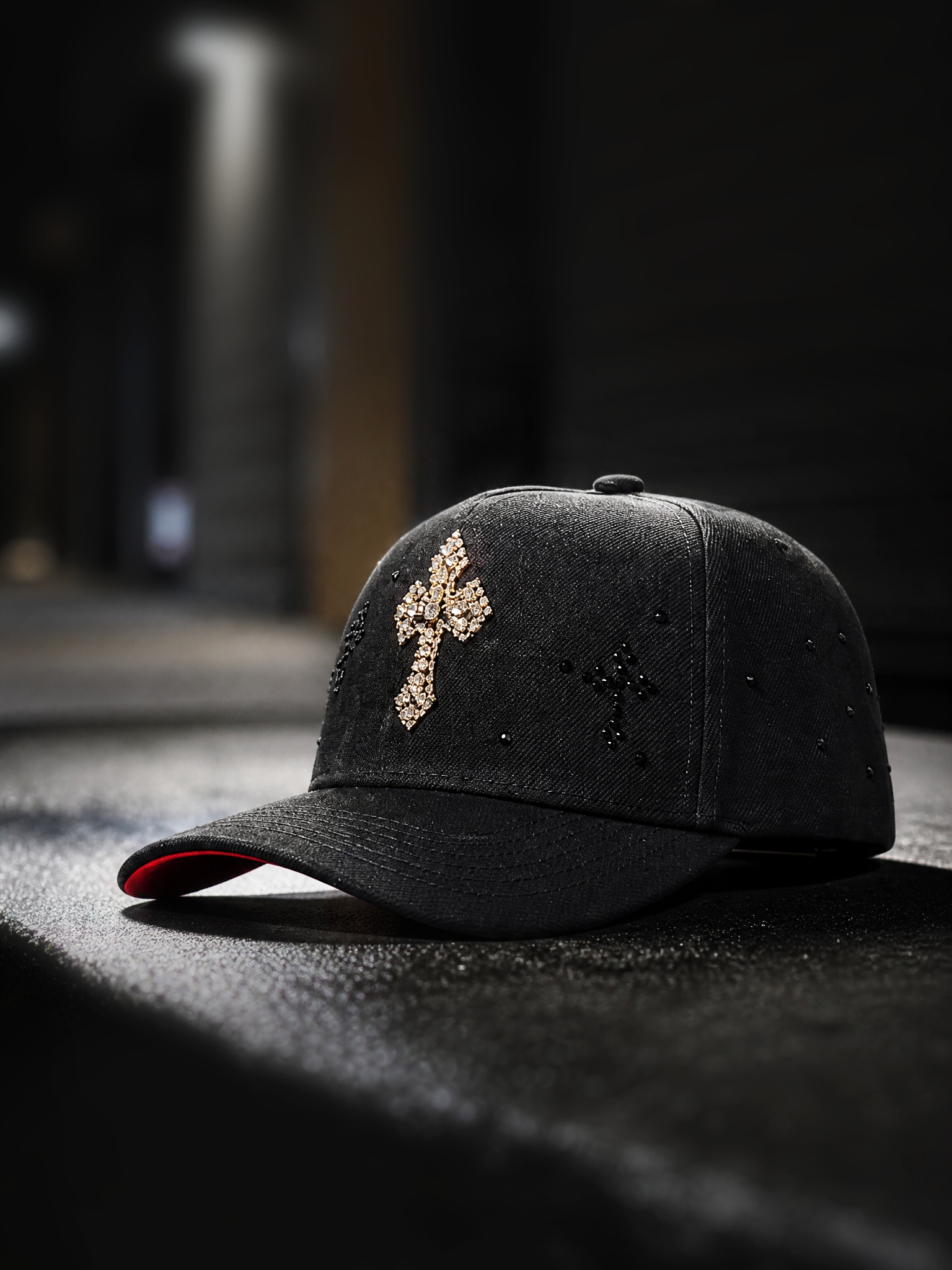 Y2K Rhinestone Cross Hat