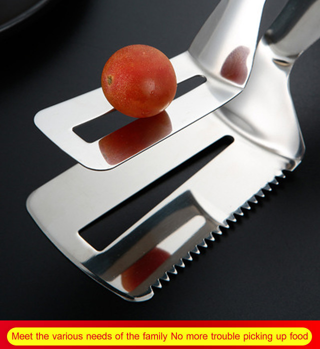 Multifunctional Food Flipping Spatula，for clipping, shoveling, and oil draining. Cooking and grilling. Multiple uses. Convenient, simple and easy to use!