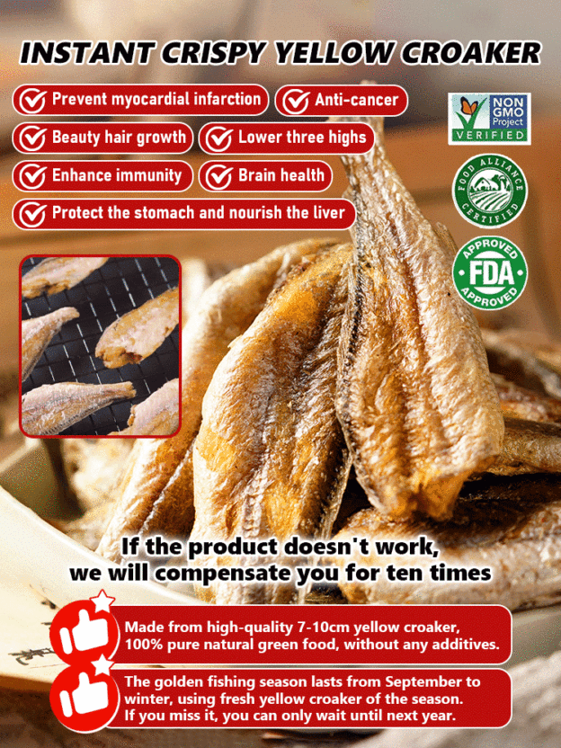 Ready-to-eat crispy yellow croaker🔥Low-temperature baked, high protein,👍 low fat, and crispy to perfection