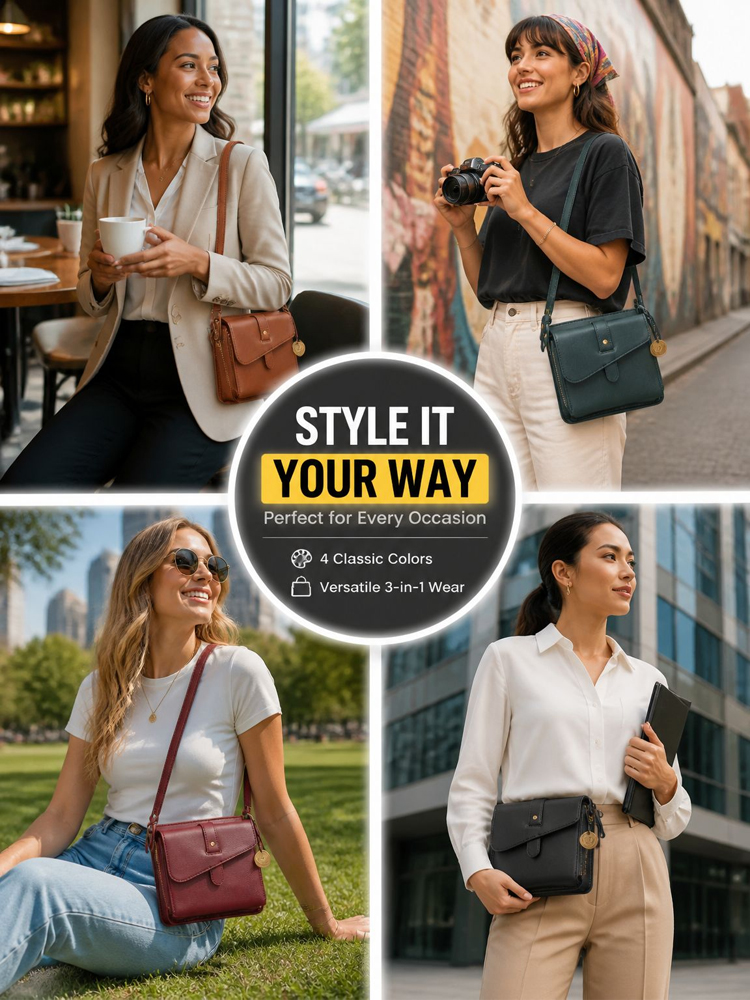 Large-capacity anti-theft crossbody bag