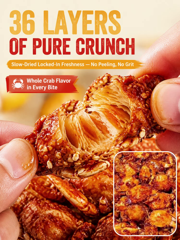 [Freshly Caught Deep-Sea Crab with Plenty of Meat] Spicy  Crispy  Ready-to-Eat Baby Crabs 