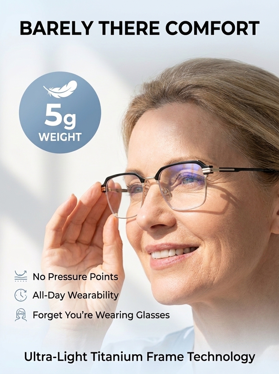 2026 Smart Auto-Zoom Glasses: 5g Titanium | DIMS Tech Slows Aging 69% | Specialist Recommended