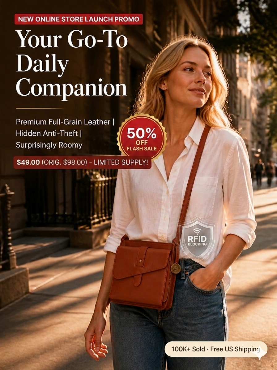 Large-capacity anti-theft crossbody bag