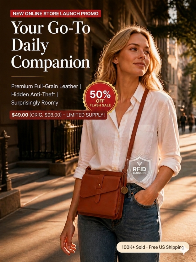 Large-capacity anti-theft crossbody bag