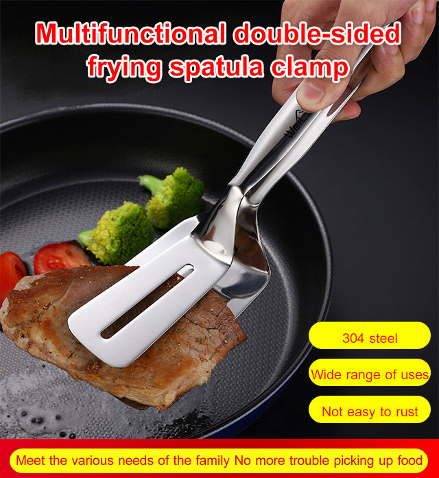 Multifunctional Food Flipping Spatula，for clipping, shoveling, and oil draining. Cooking and grilling. Multiple uses. Convenient, simple and easy to use!