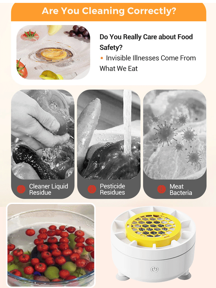 Pesticide Residue Removal Turbine Purification Fruit and Vegetable Washing Machine🍏 Say goodbye to pesticide worries!