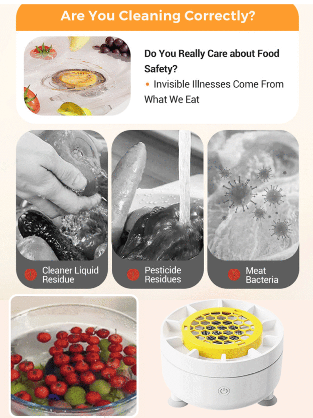 Pesticide Residue Removal Turbine Purification Fruit and Vegetable Washing Machine🍏 Say goodbye to pesticide worries!