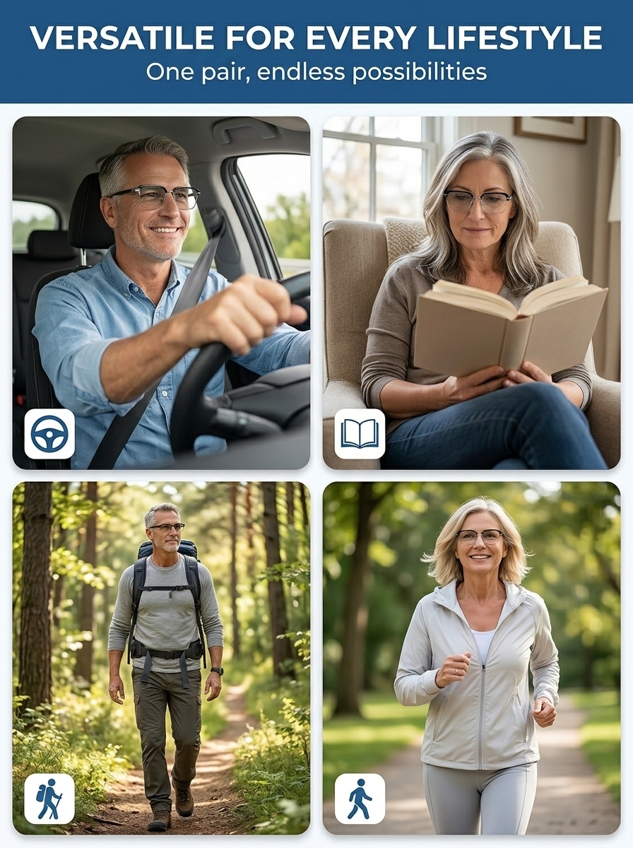 2026 Smart Auto-Zoom Glasses: 5g Titanium | DIMS Tech Slows Aging 69% | Specialist Recommended