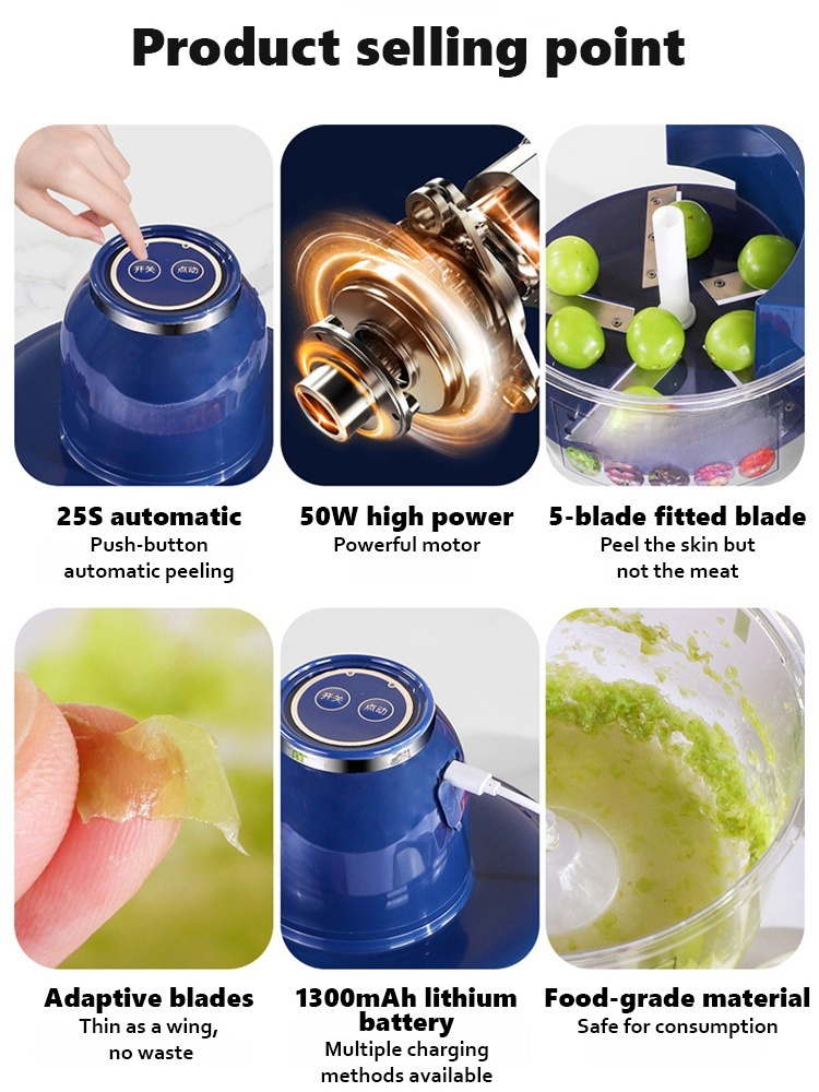 Portable automatic fruit peeler