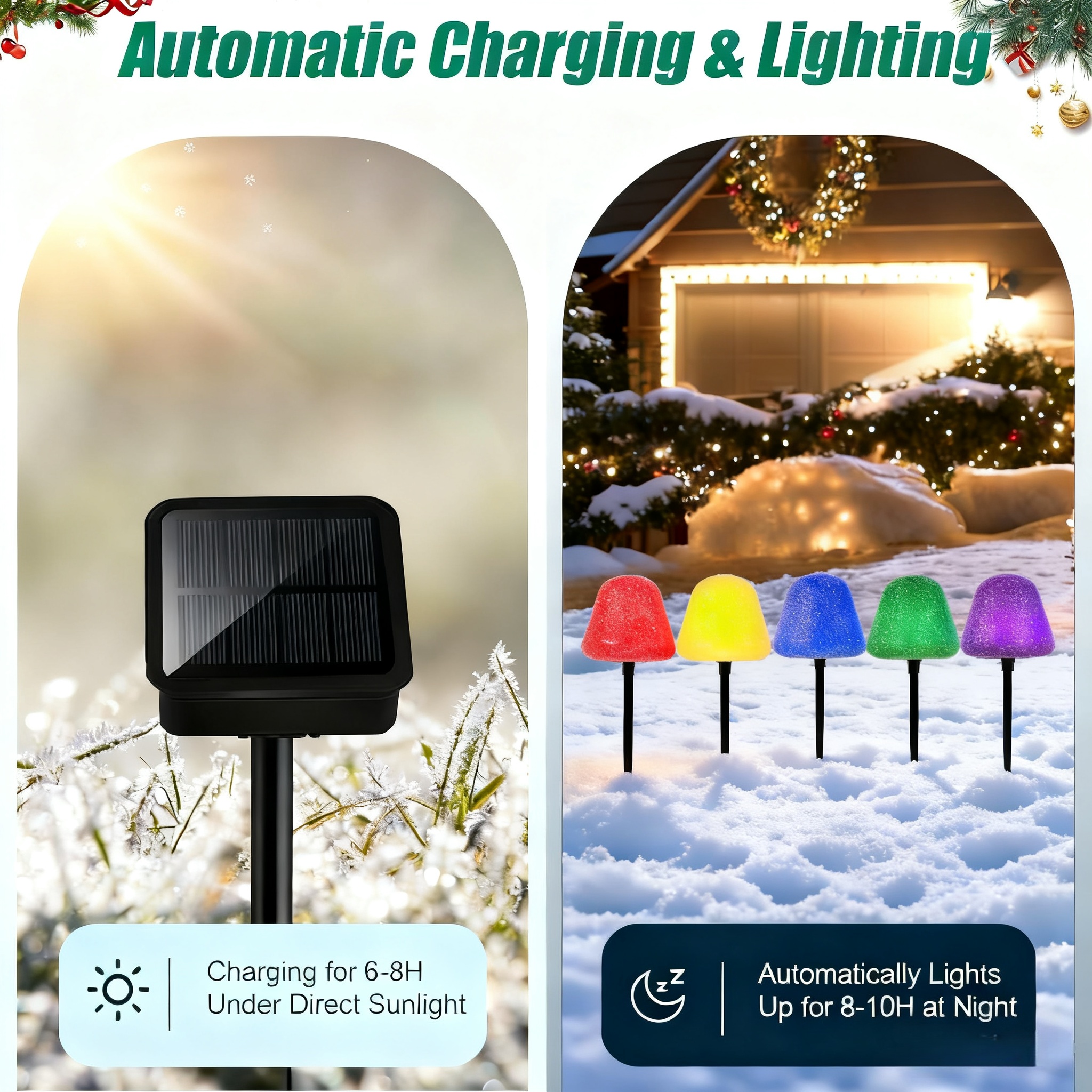 🎄2025 Christmas On Sale🍬5 Pack Christmas Sugared Gumdrop Pathway Solar Lights