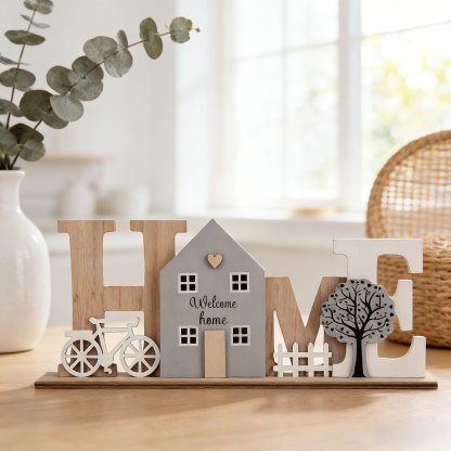 Rustic Wooden Letter HOME Decorative Ornament