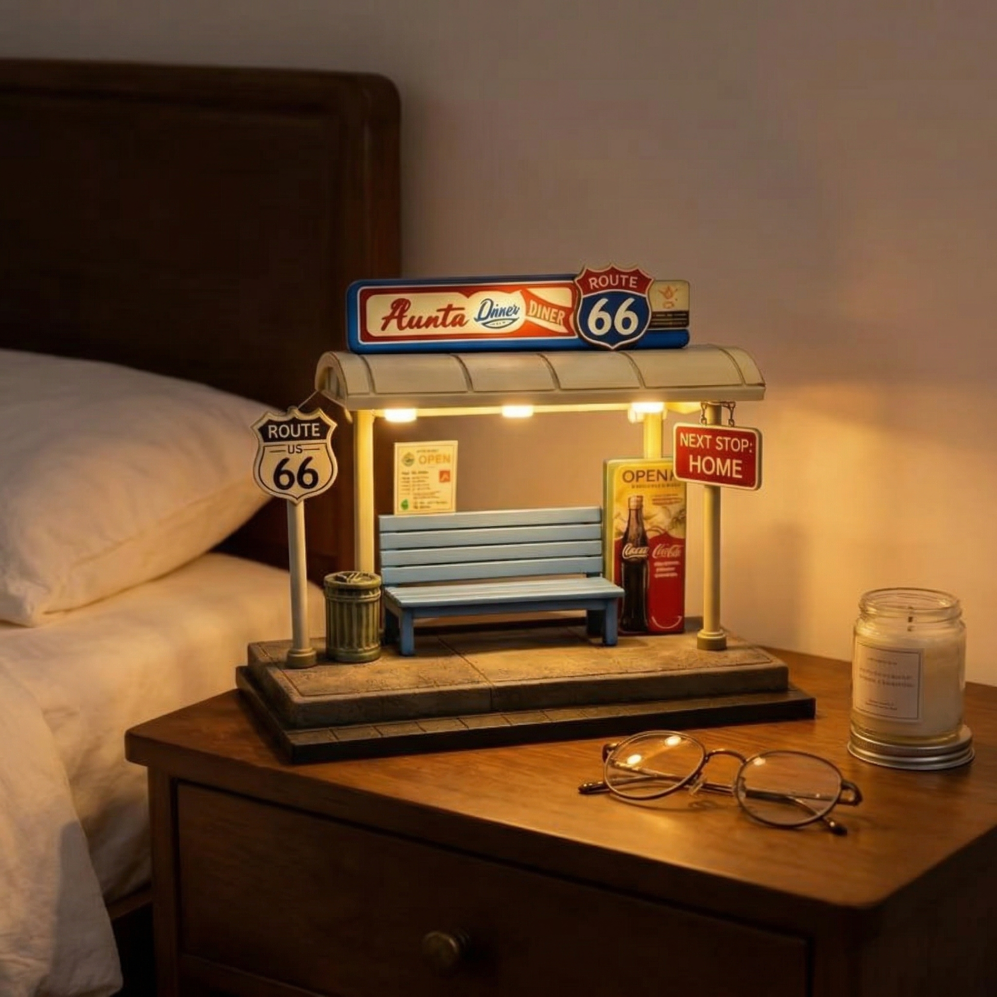 Route 66 Bus Stop Lamp