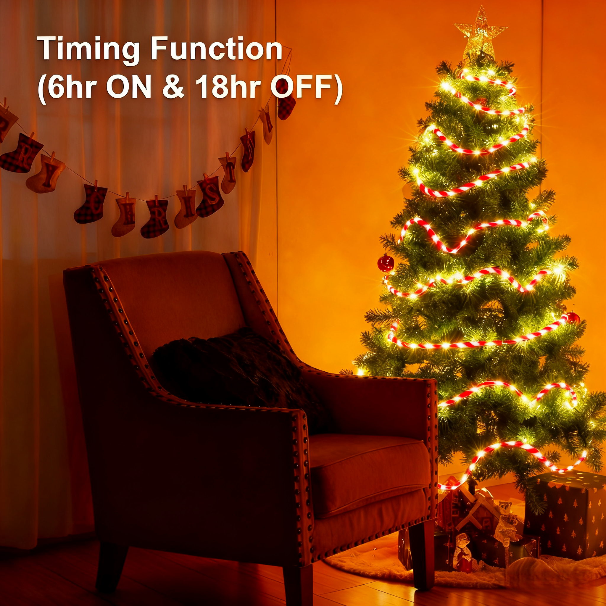  Christmas Candy Cane Rope Lights