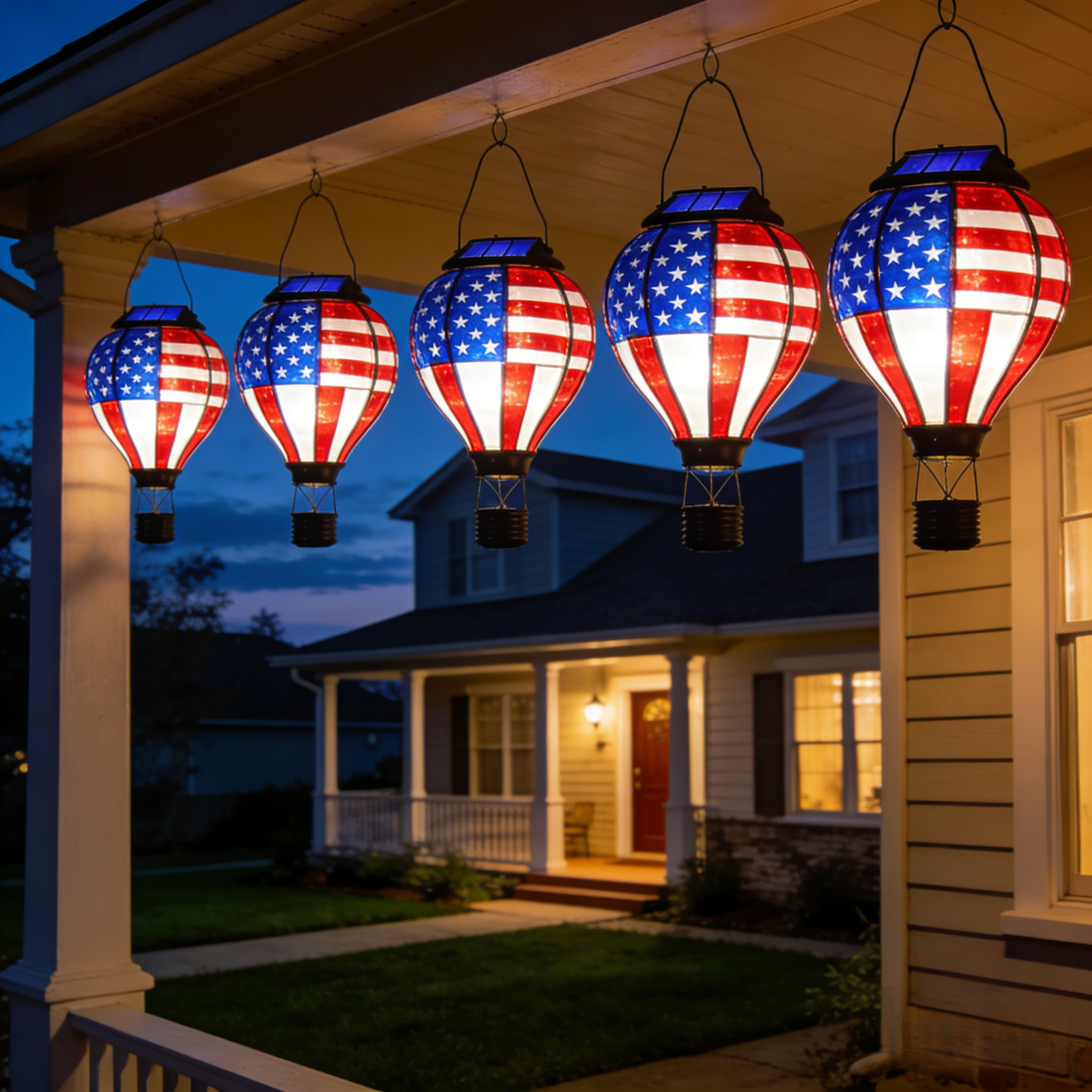 The Stars and Stripes Solar Hot Air Balloon Lantern 