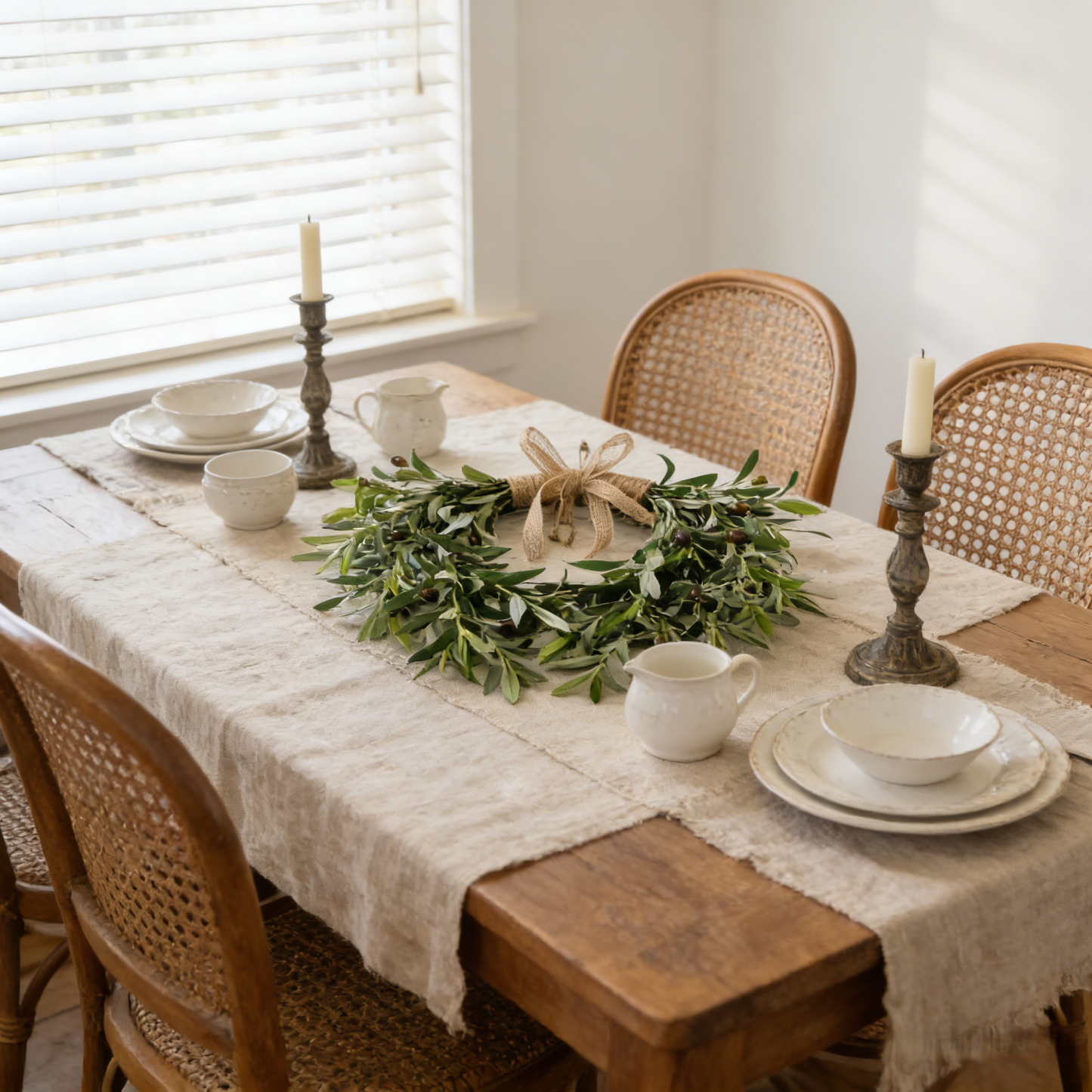 Heart Shaped Artificial Olive Leaf & Fruit Wreath