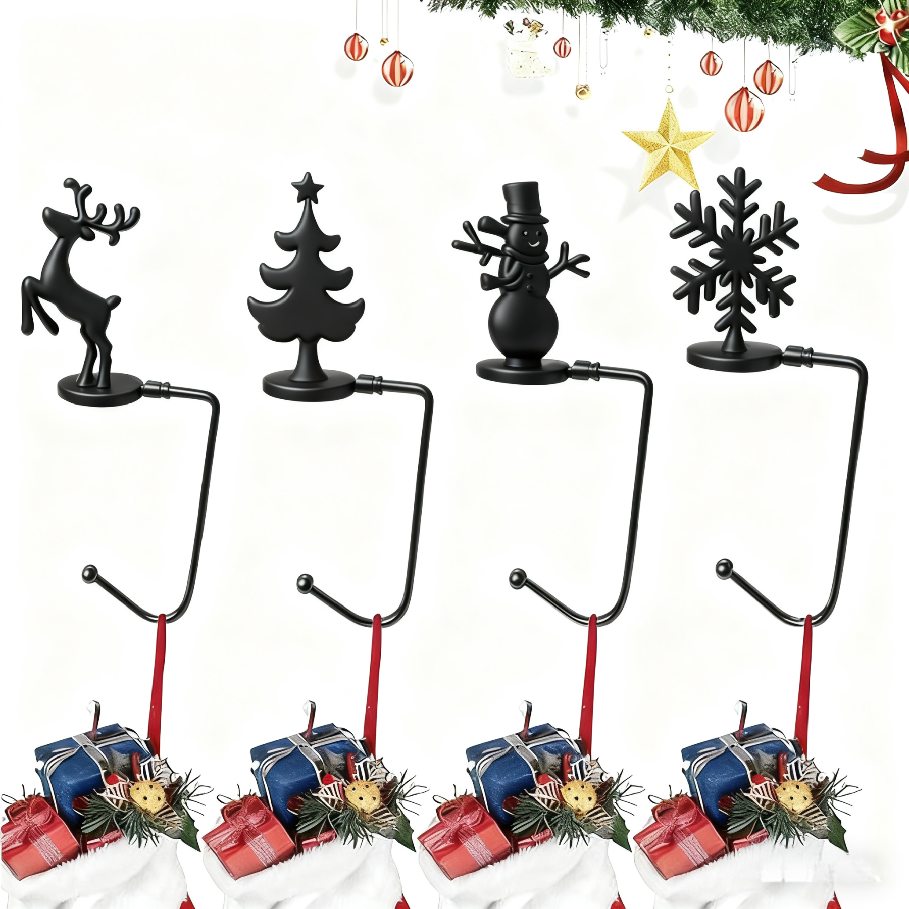 🎄2025 Christmas On Sale🐈Christmas Stocking Holders for Mantle