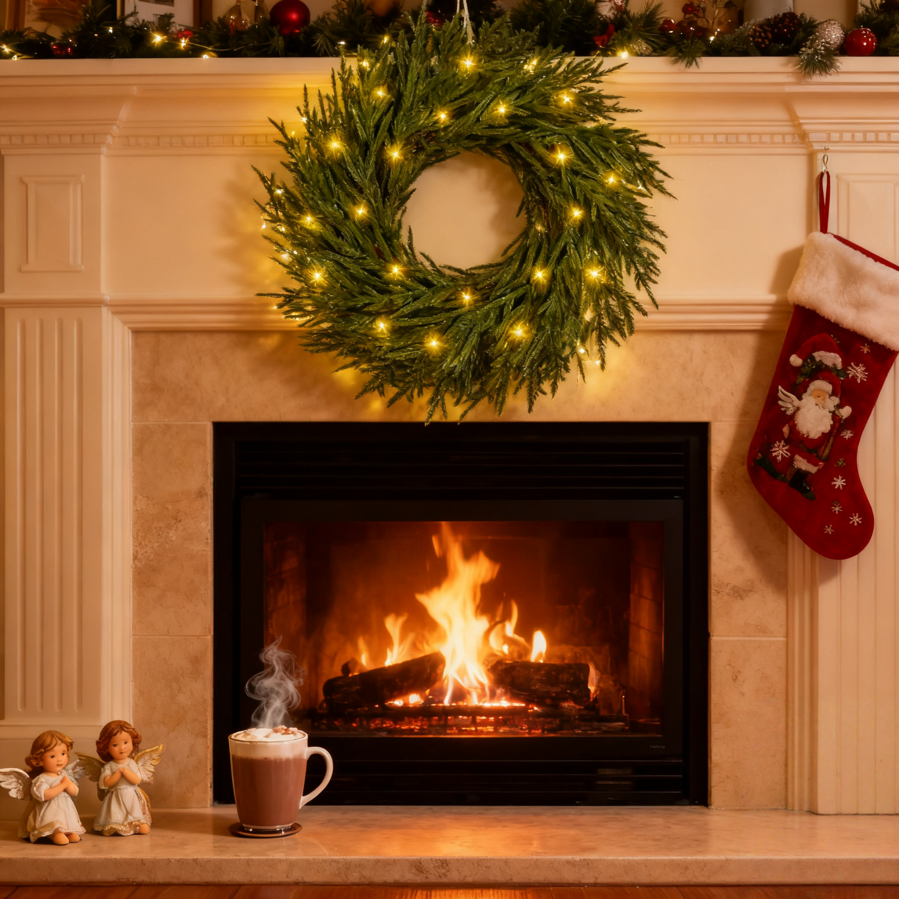 🎄Early Christmas Sale🔥Lighted Norfolk Pine Wreath, Timer and 8 Modes