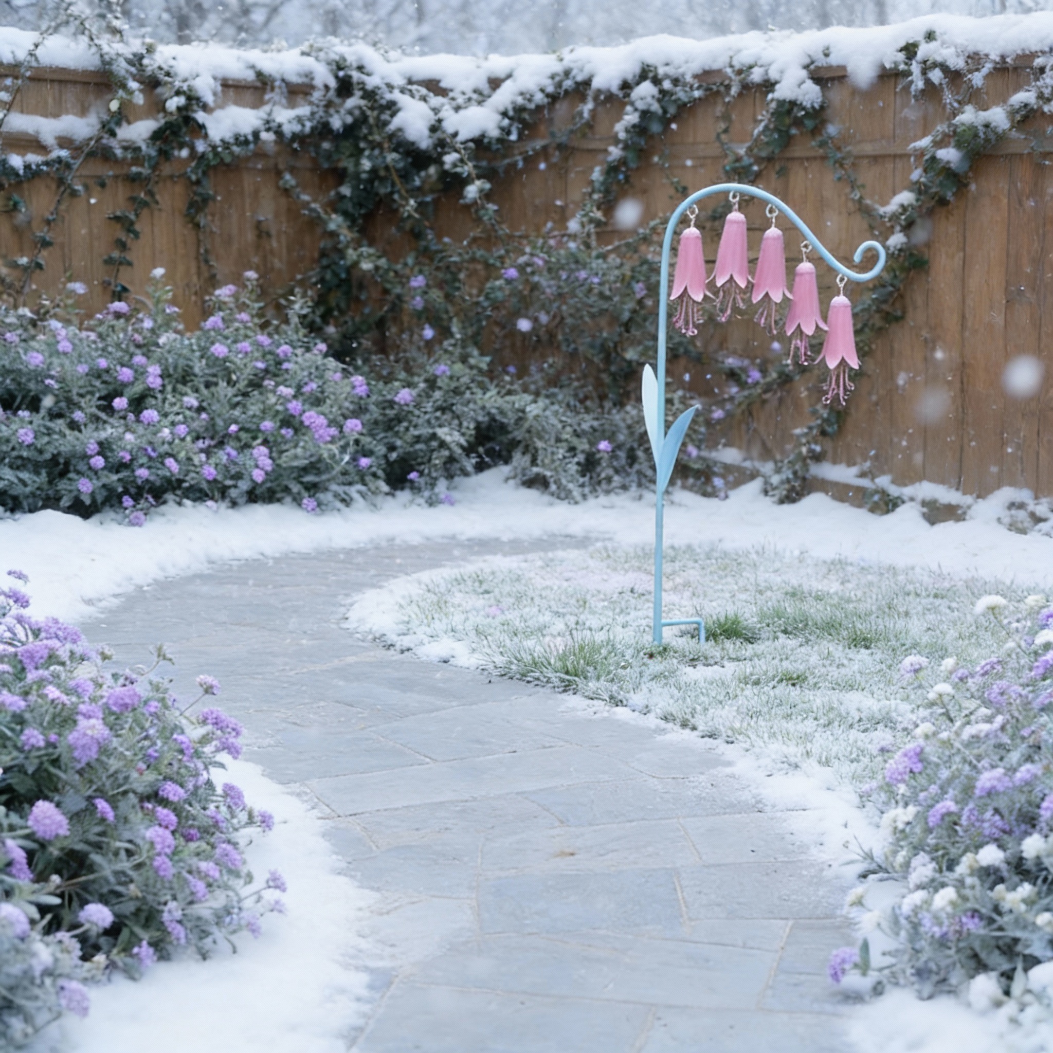 Lily of the Valley Metal Garden Stake Wind Chime