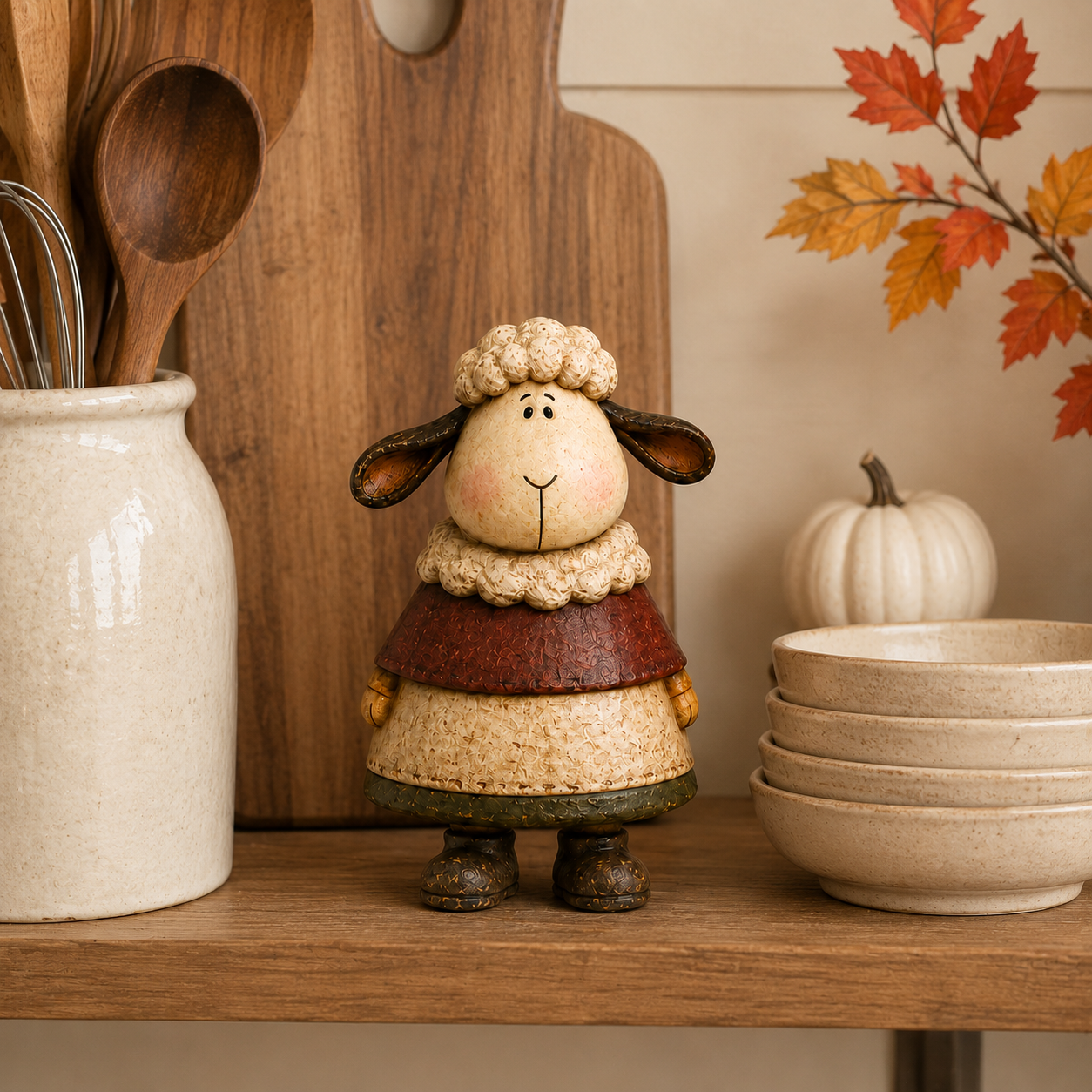 Vintage Harvest Sheep & Cow Figurines
