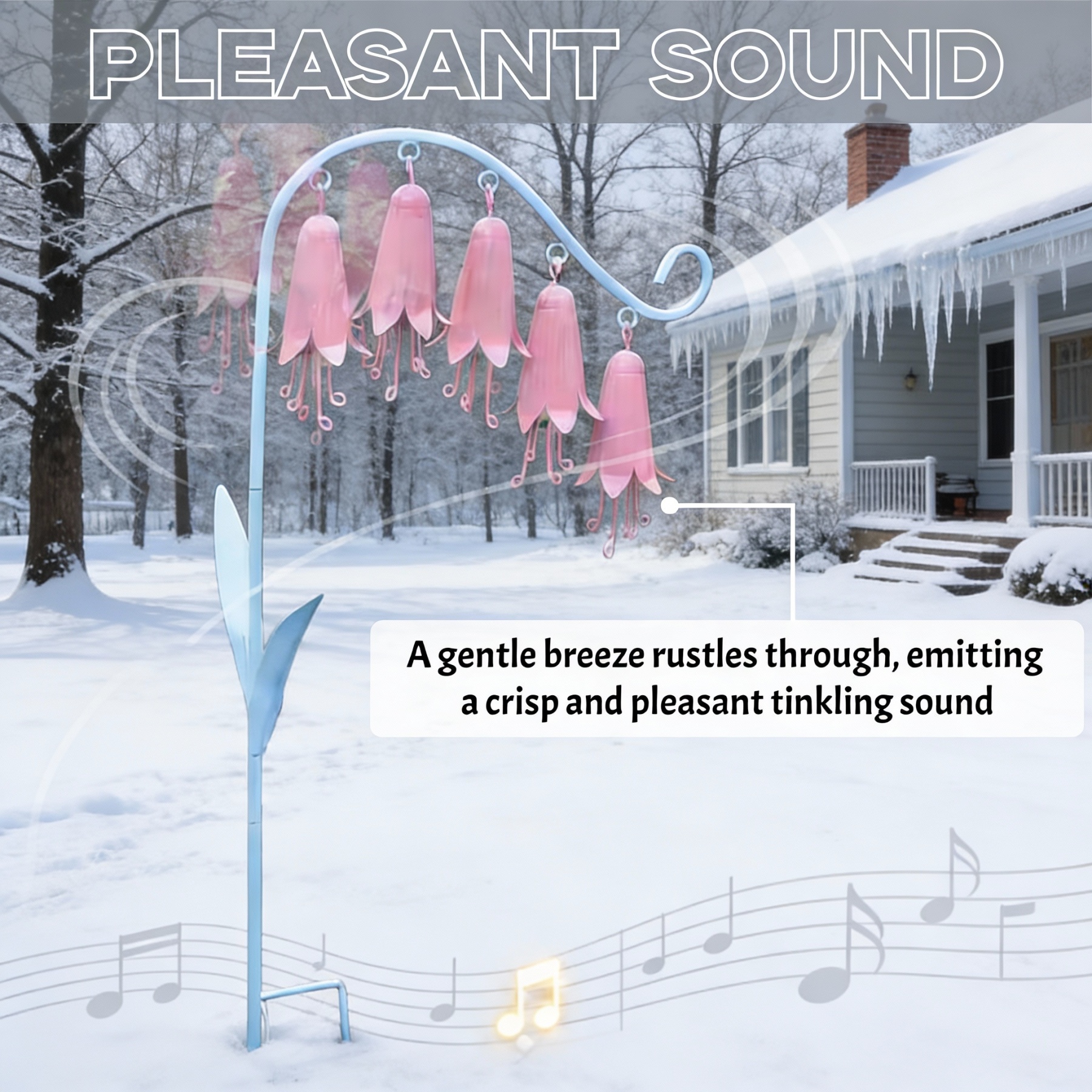 Lily of the Valley Metal Garden Stake Wind Chime