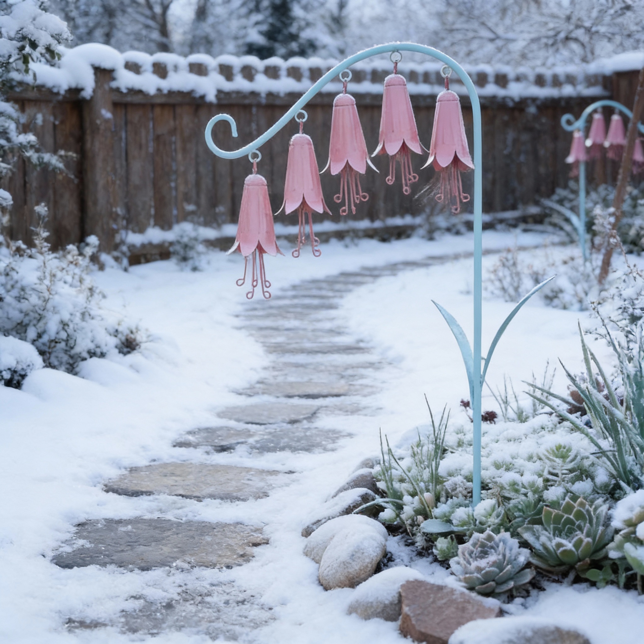 Lily of the Valley Metal Garden Stake Wind Chime