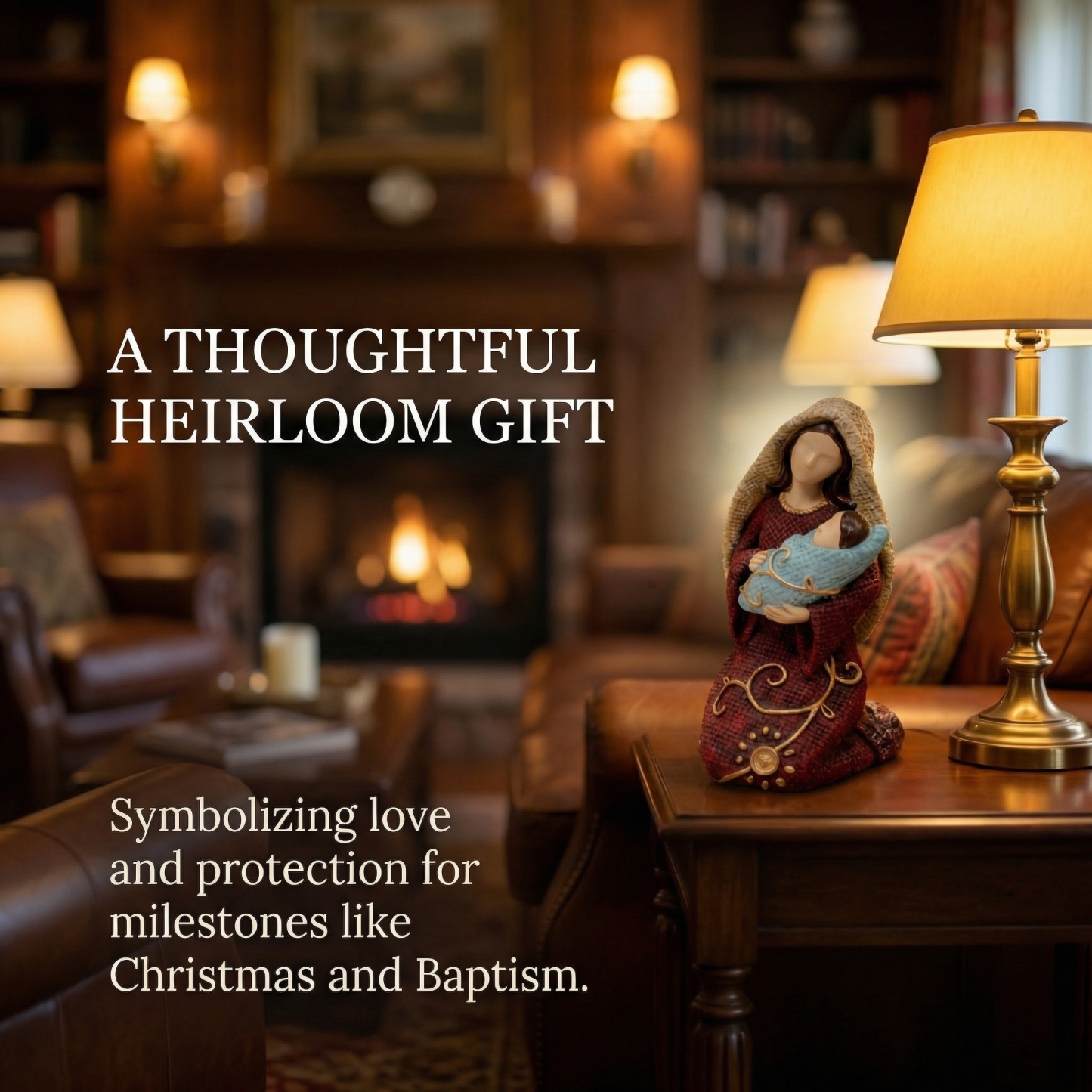 Handcrafted Virgin Mary & Baby Jesus Figurine – Religious Home Décor for Prayer Corner, Shelf & Gift Giving