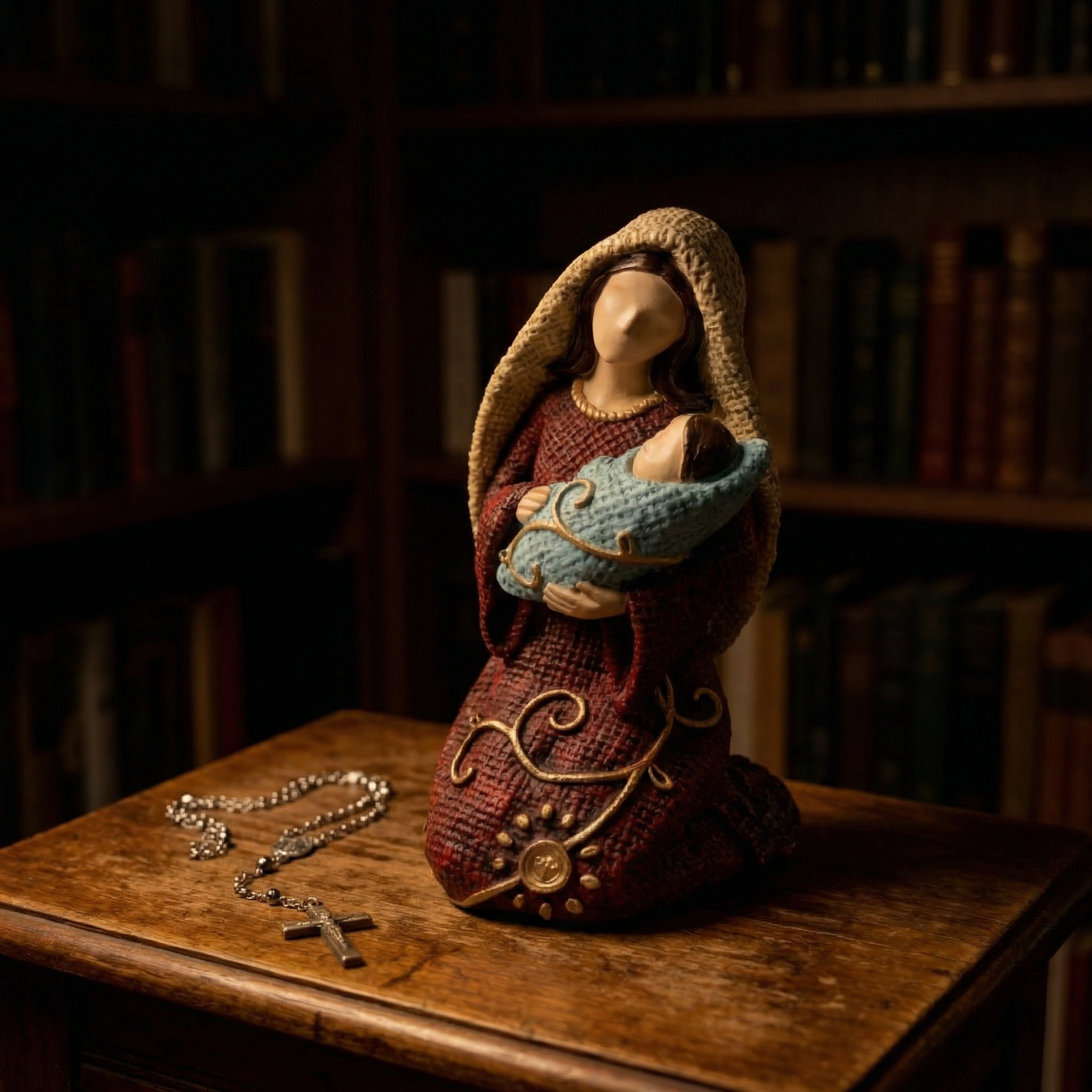 Handcrafted Virgin Mary & Baby Jesus Figurine – Religious Home Décor for Prayer Corner, Shelf & Gift Giving