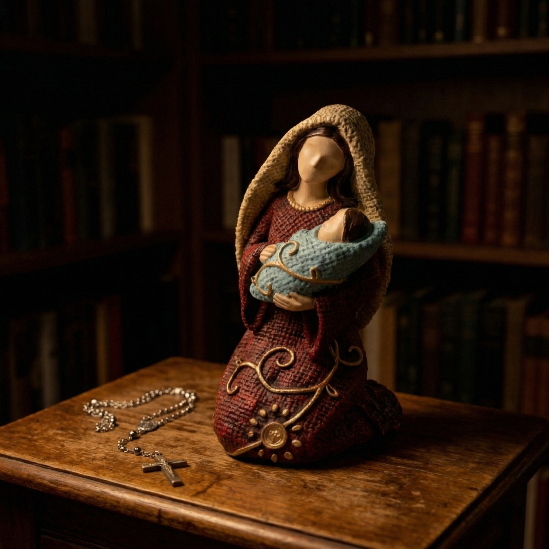 Handcrafted Virgin Mary & Baby Jesus Figurine – Religious Home Décor for Prayer Corner, Shelf & Gift Giving