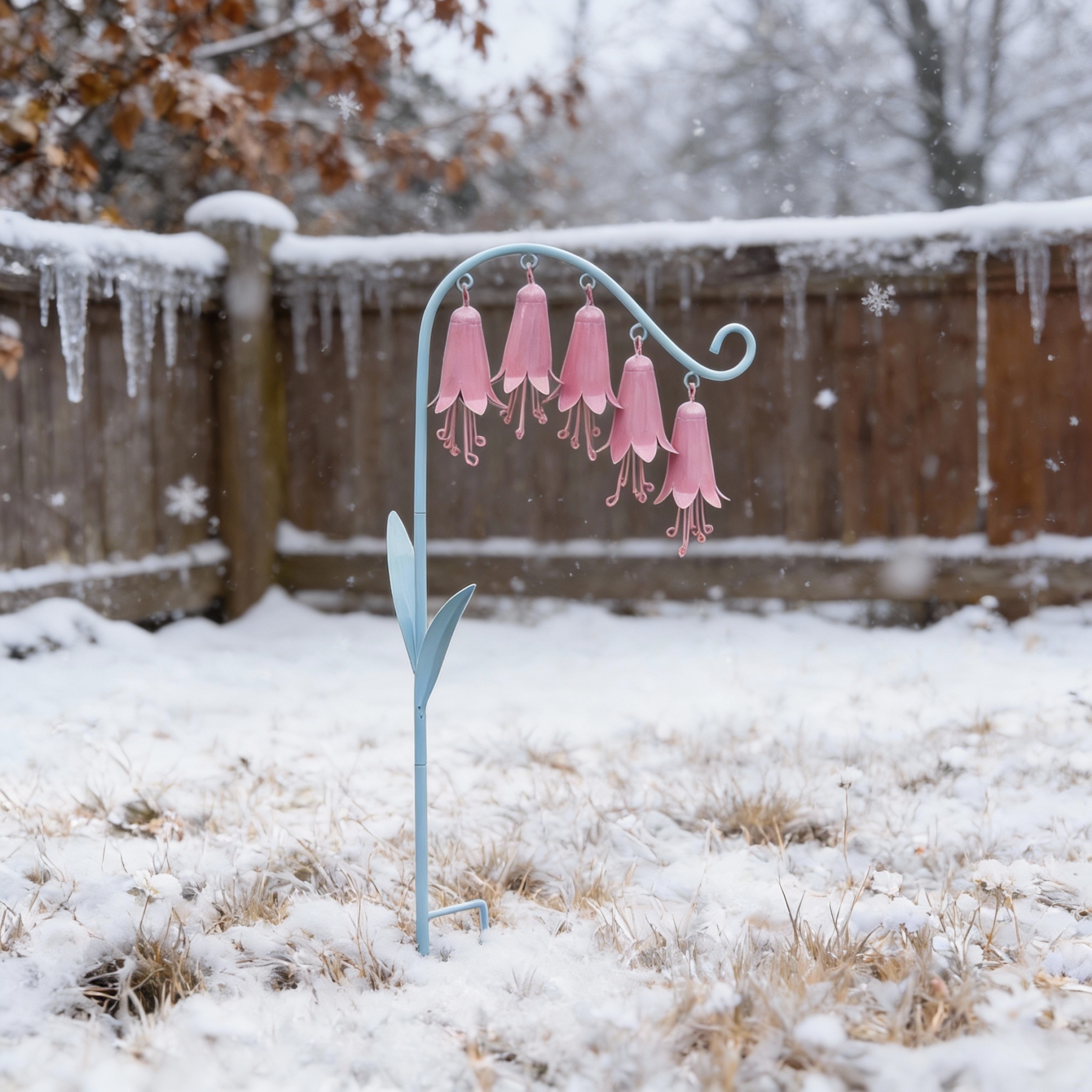 Lily of the Valley Metal Garden Stake Wind Chime
