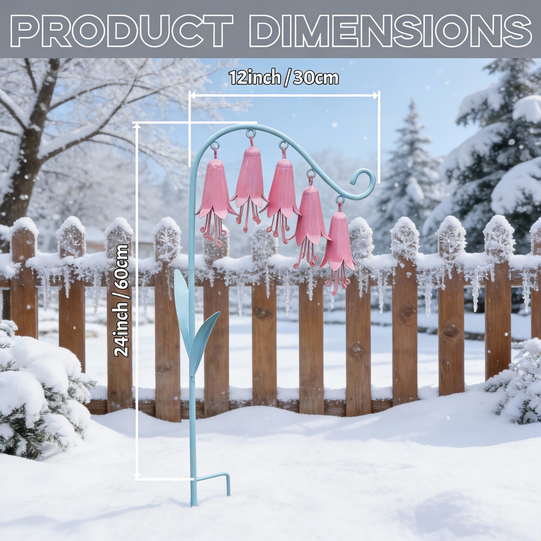 Lily of the Valley Metal Garden Stake Wind Chime