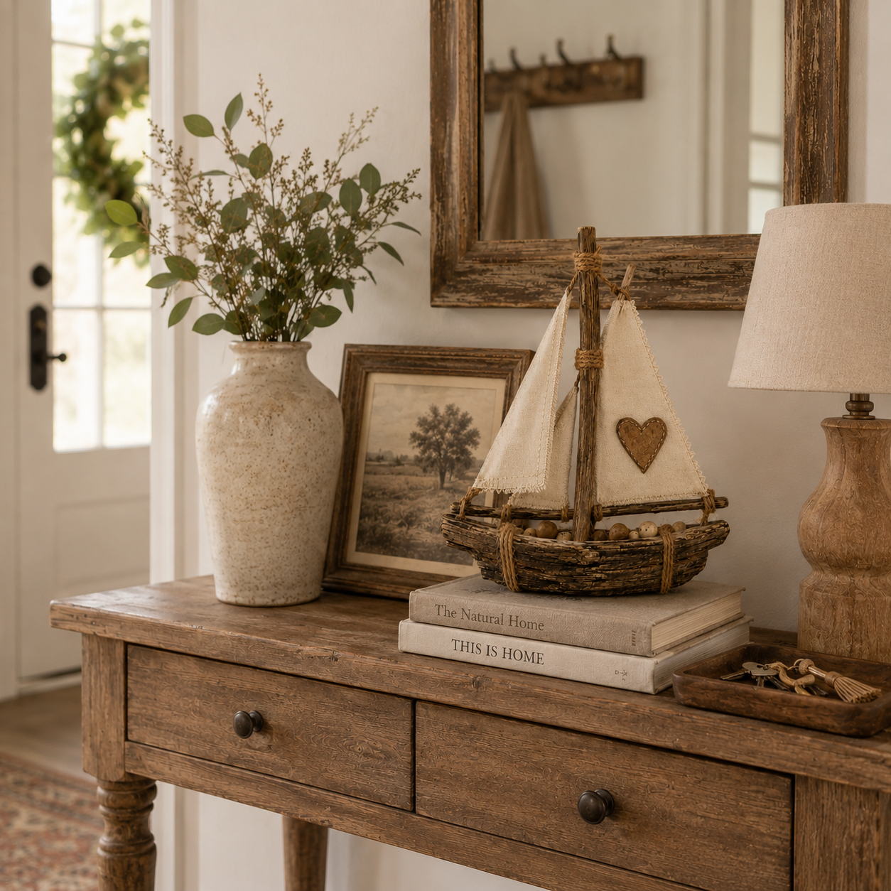 Lighted Rustic Sailboat Decor