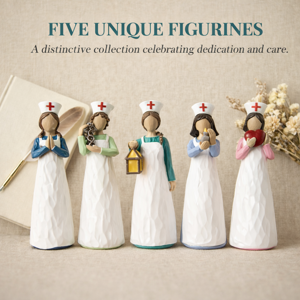 Hand-Painted Resin Angel Nurse Statue – Inspirational Nurse Figurine for Appreciation, Care & Hope