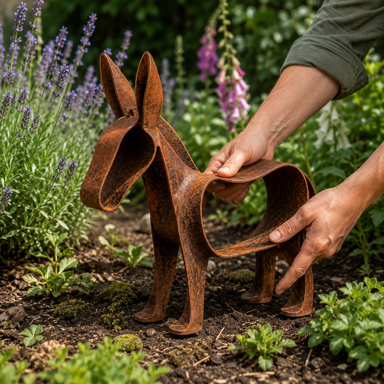 Rustic Wild Ass Metal Sculpture