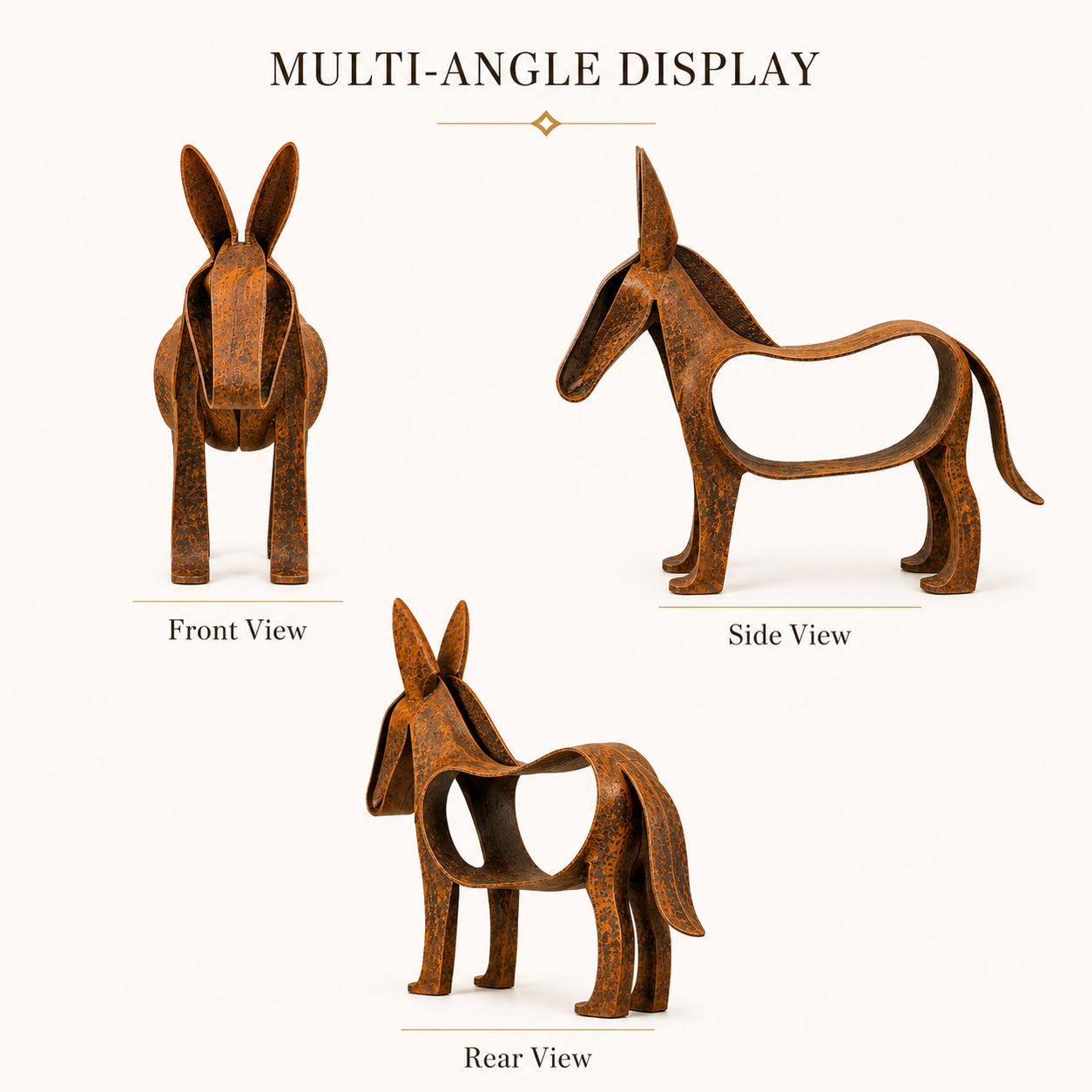 Rustic Wild Ass Metal Sculpture