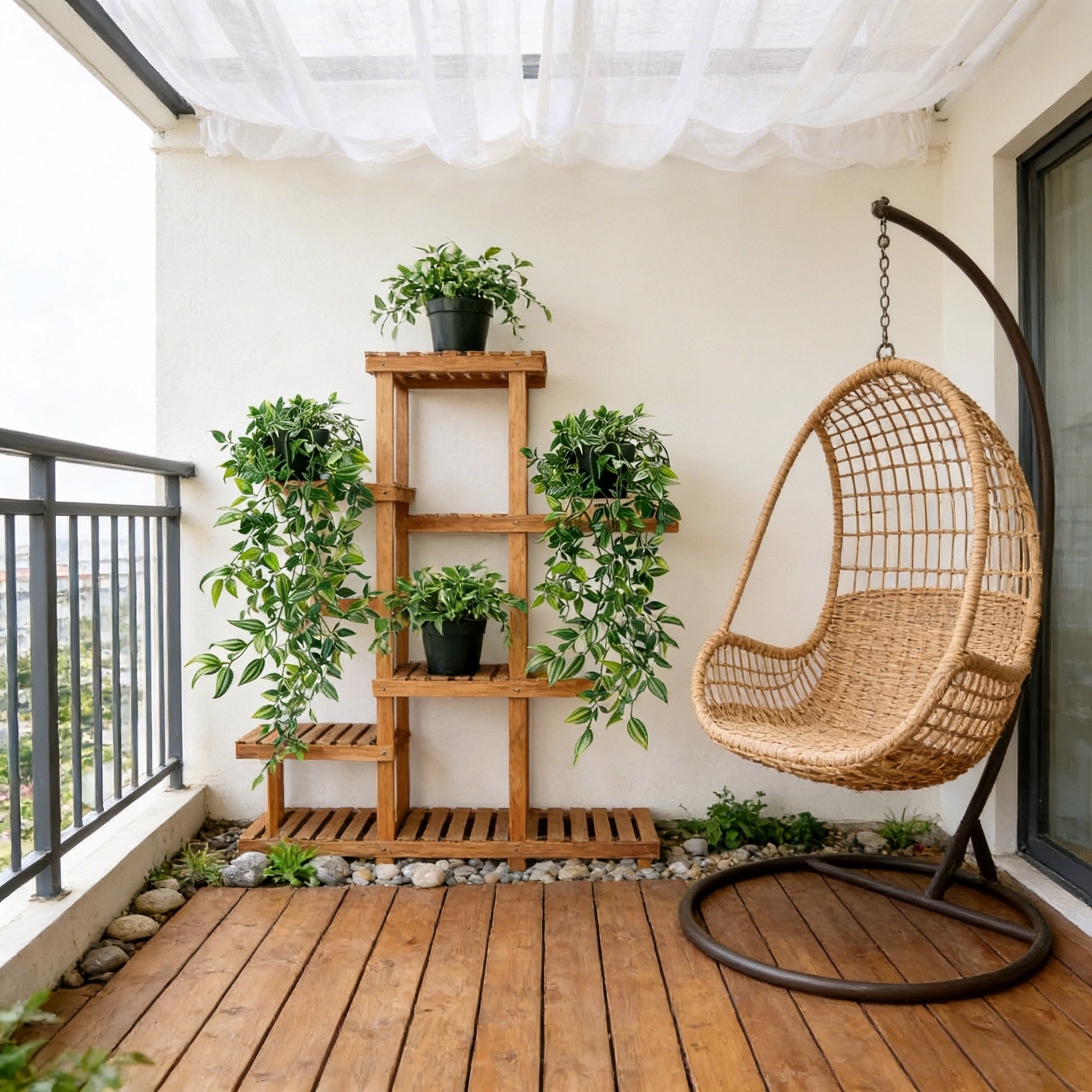 Lifelike Faux Hanging Vine Plant with Pot