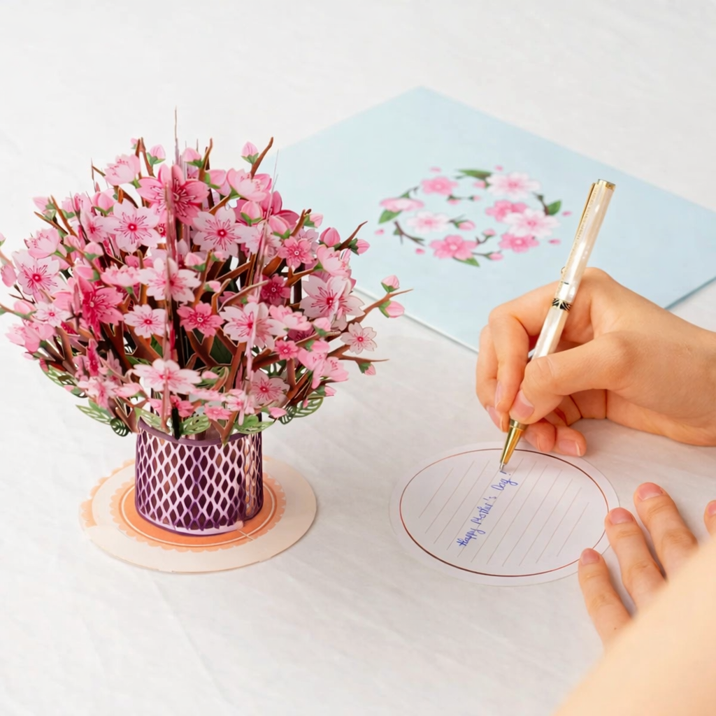 Forever-Blooming 3D Flower Pop-Up Card– Personalized Love Message & Everlasting Bloom 