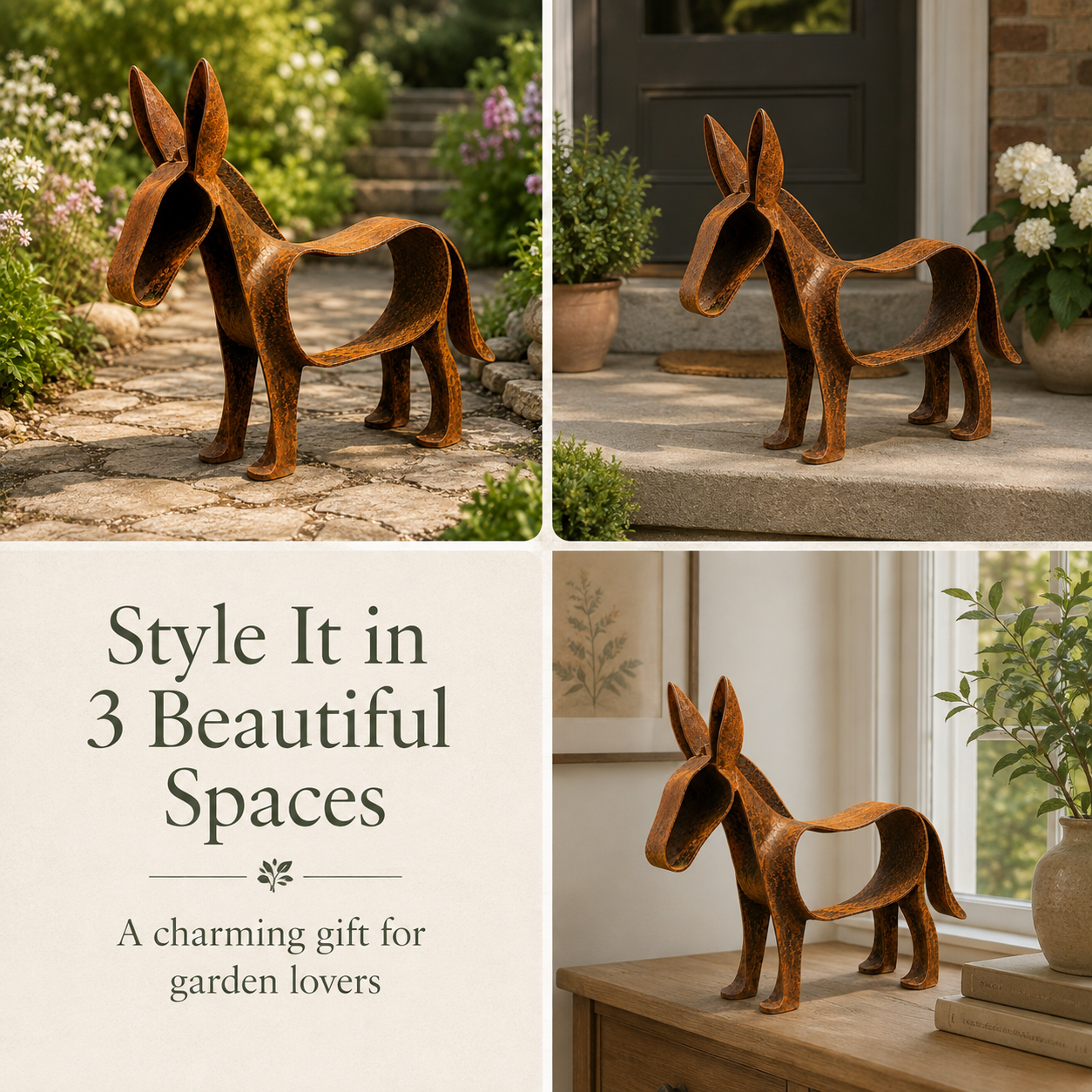 Rustic Wild Ass Metal Sculpture