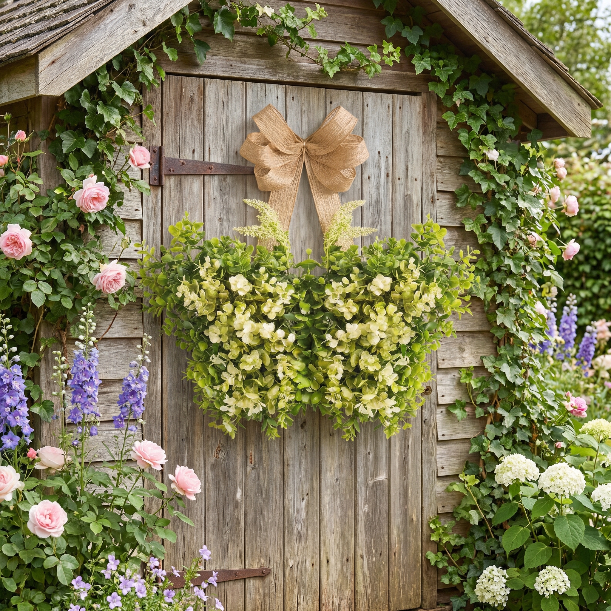 Spring Artificial Flower Butterfly Door Hanging Wreath