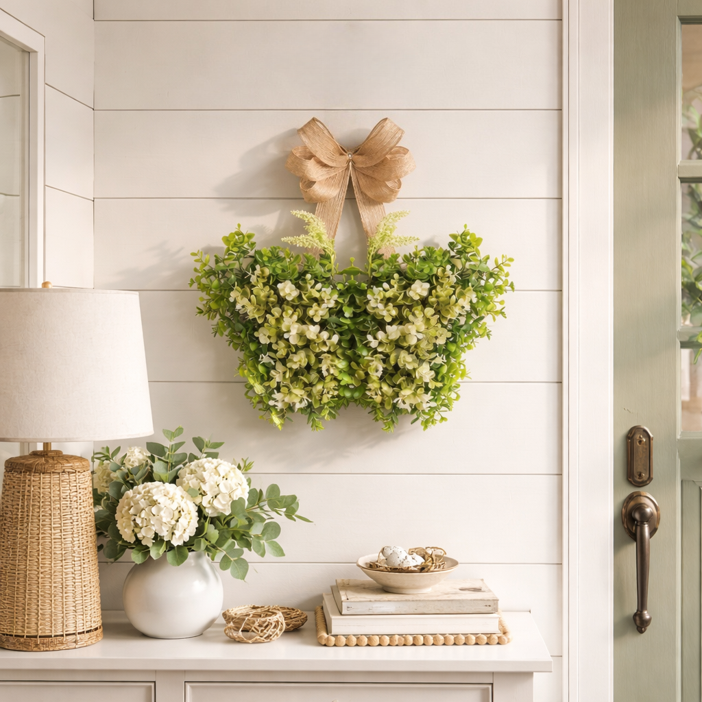 Spring Artificial Flower Butterfly Door Hanging Wreath