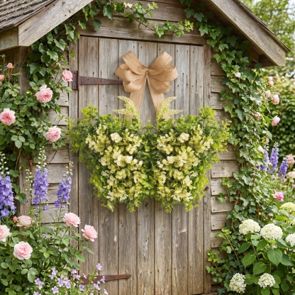 Spring Artificial Flower Butterfly Door Hanging Wreath