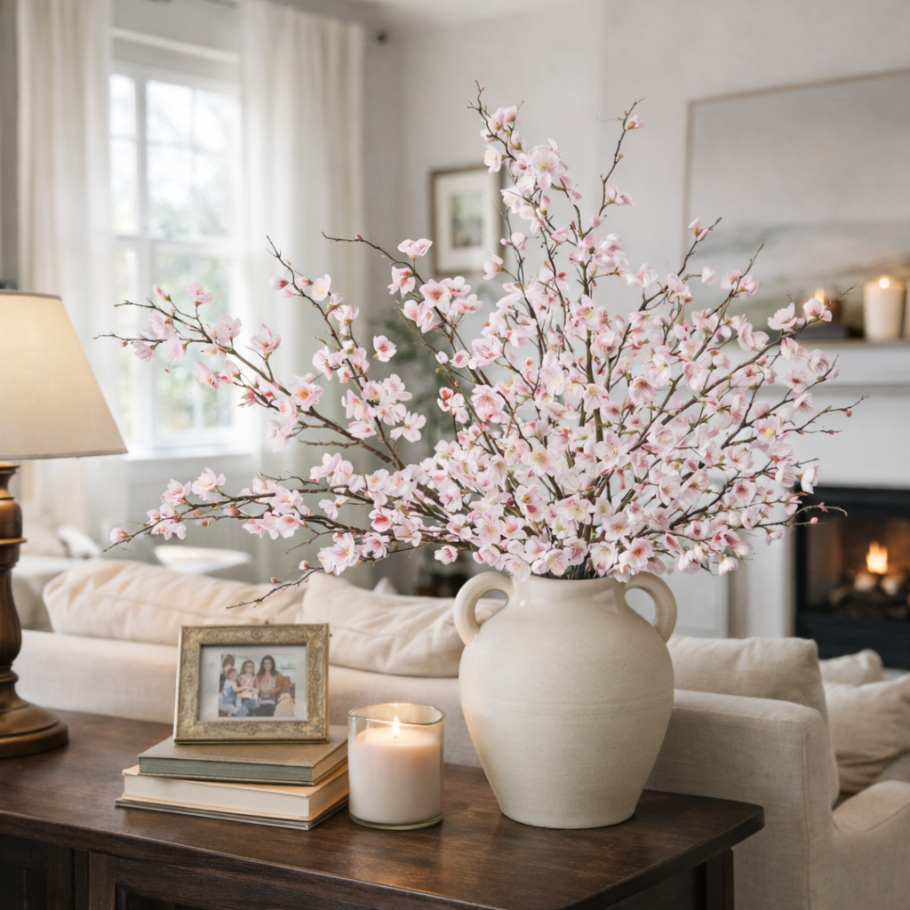Artificial Cherry Blossom Branches Spring Indoor Decoration
