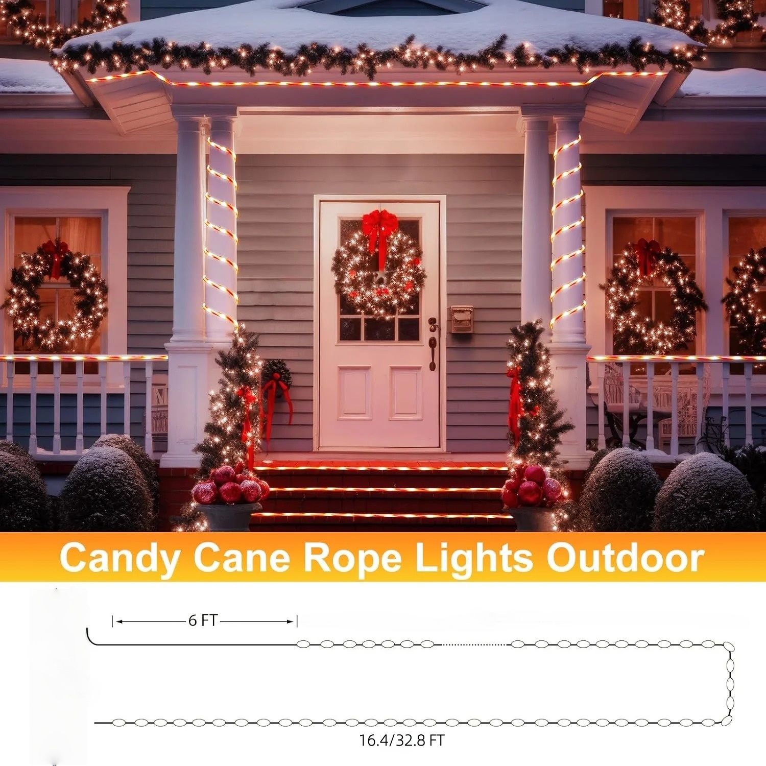  Christmas Candy Cane Rope Lights