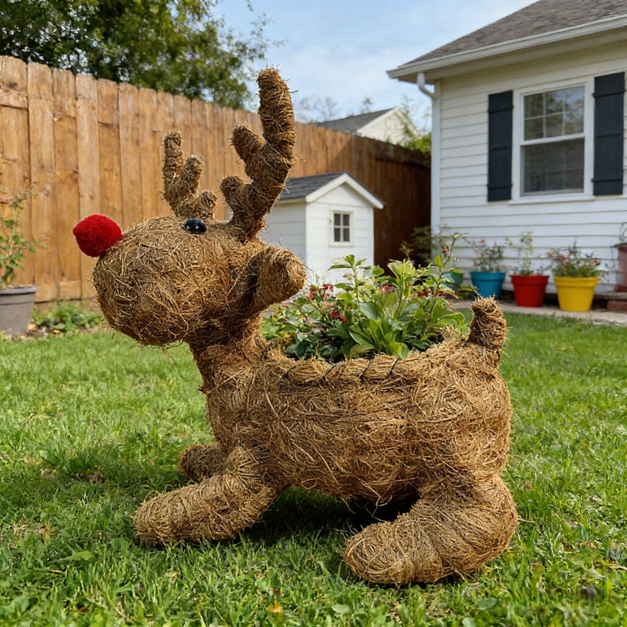 Coconut Fiber Woven Animal-Shaped Creative Flower Basket
