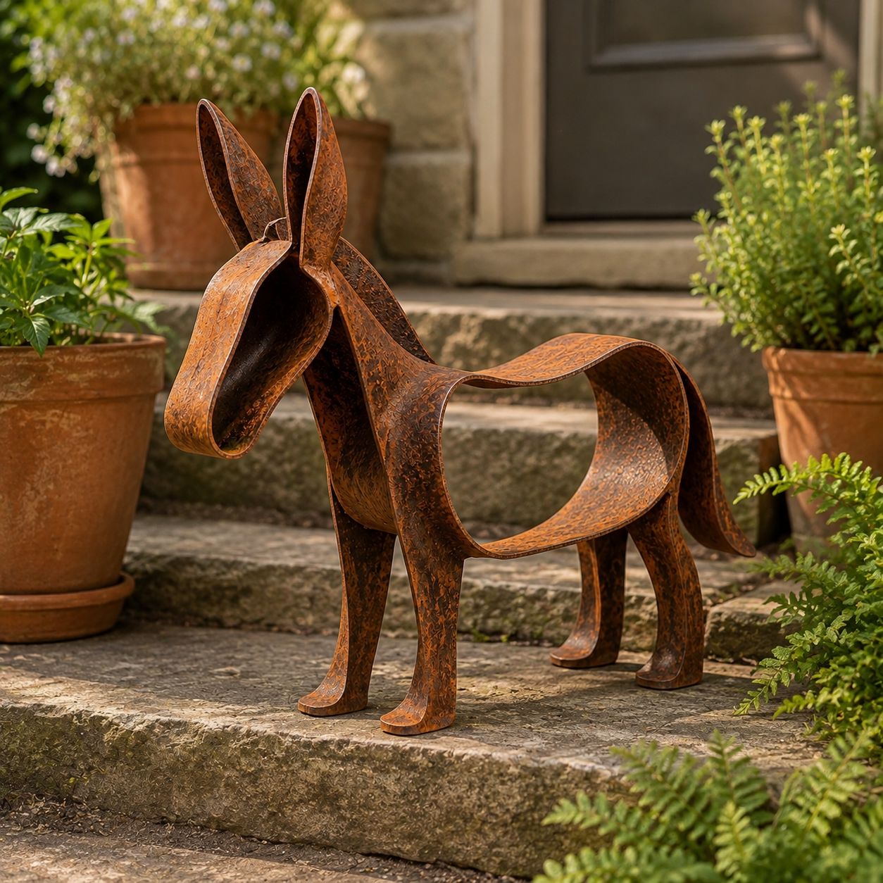 Rustic Wild Ass Metal Sculpture