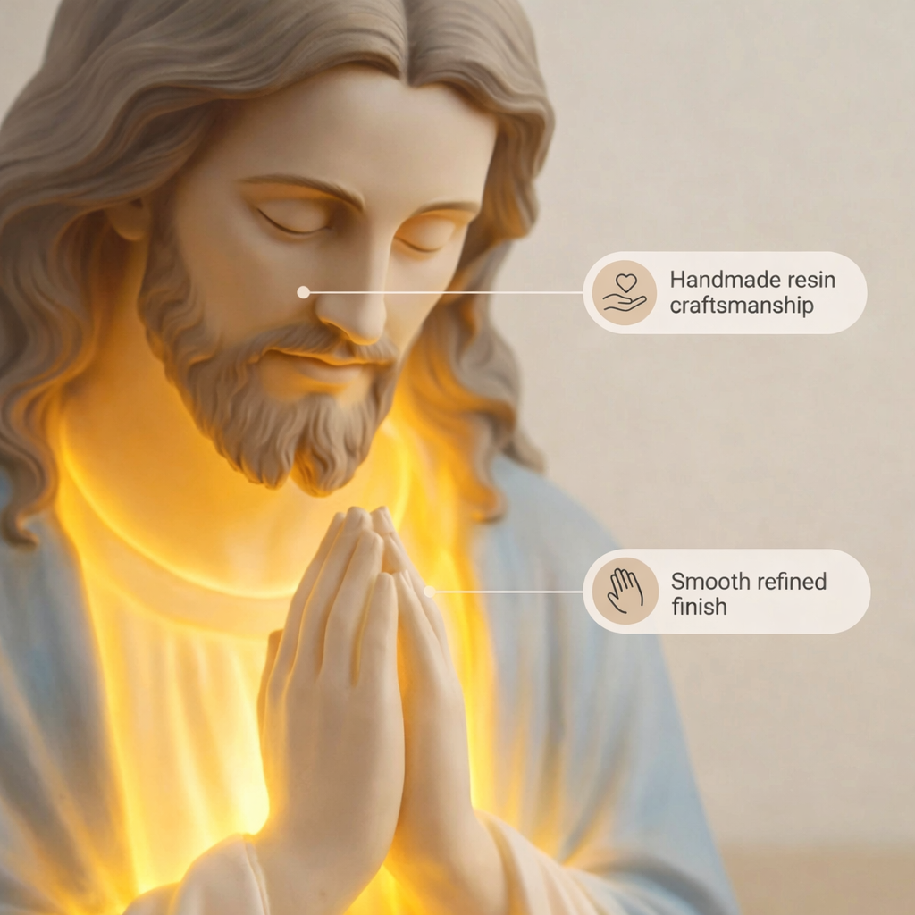 Handmade Resin Jesus Prayer Night Light