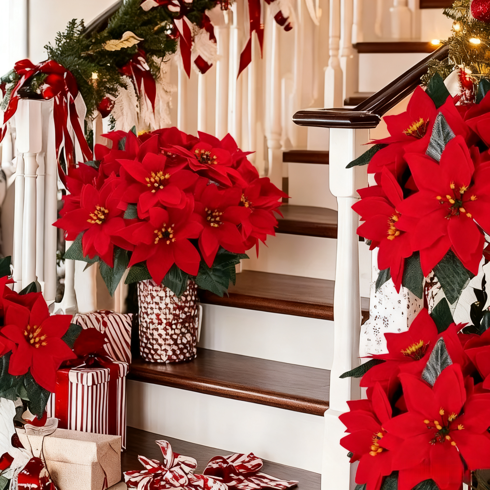 🎄2025 Christmas On Sale✨Poinsettias Artificial Christmas Flowers Indoor Outdoor Decor