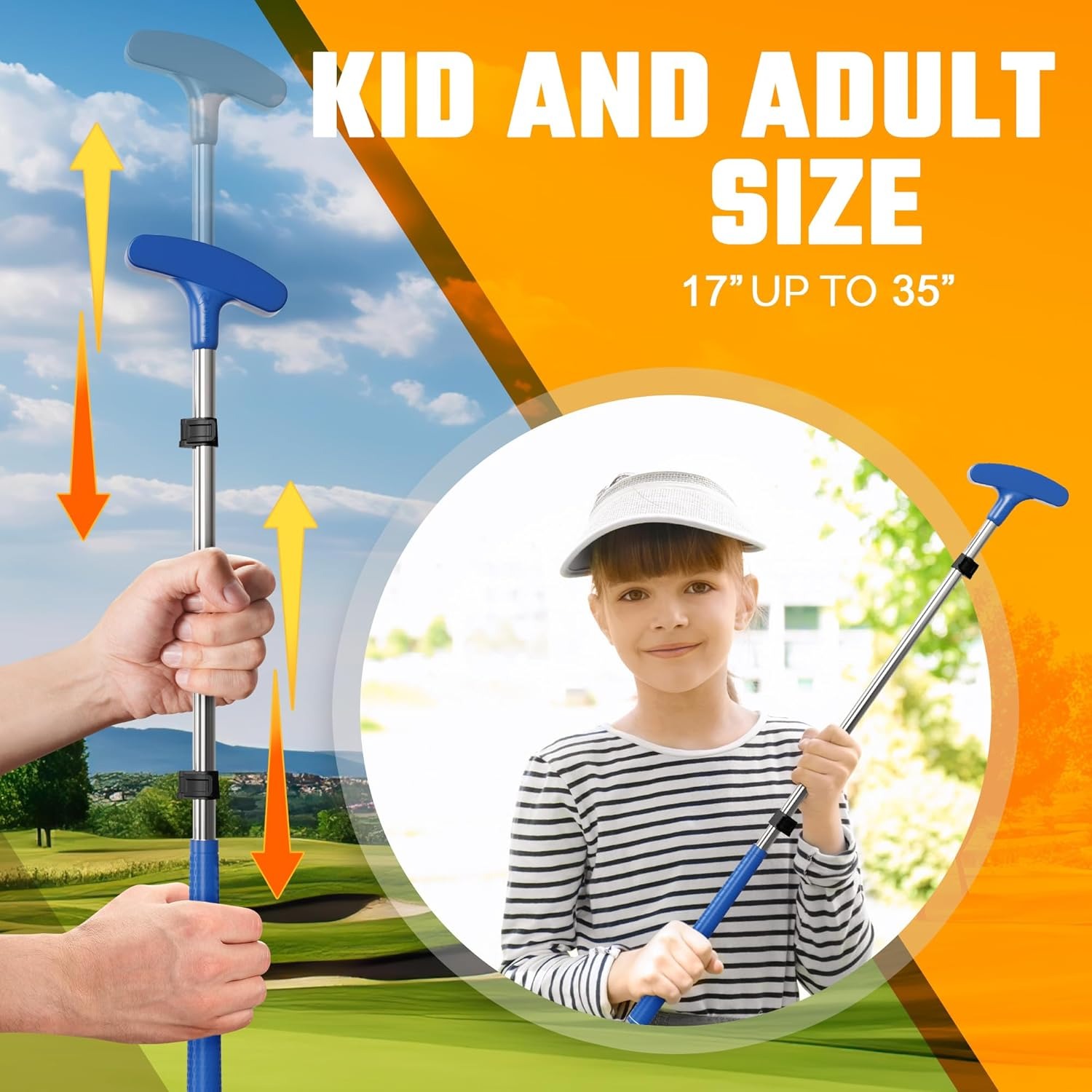 Extendable Shaft for Junior Golfers Includes 3 Balls ,Cup with Flag