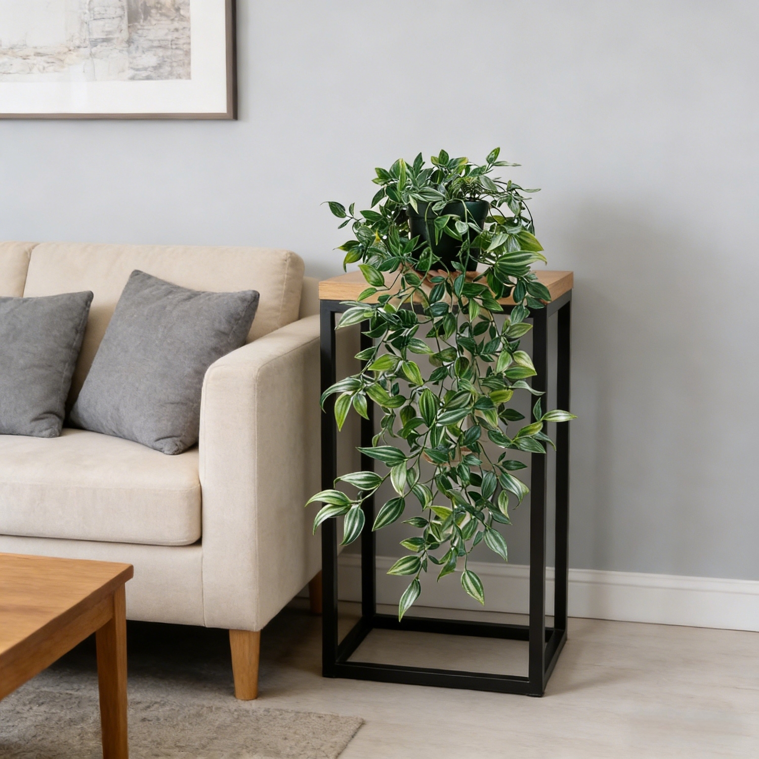 Lifelike Faux Hanging Vine Plant with Pot