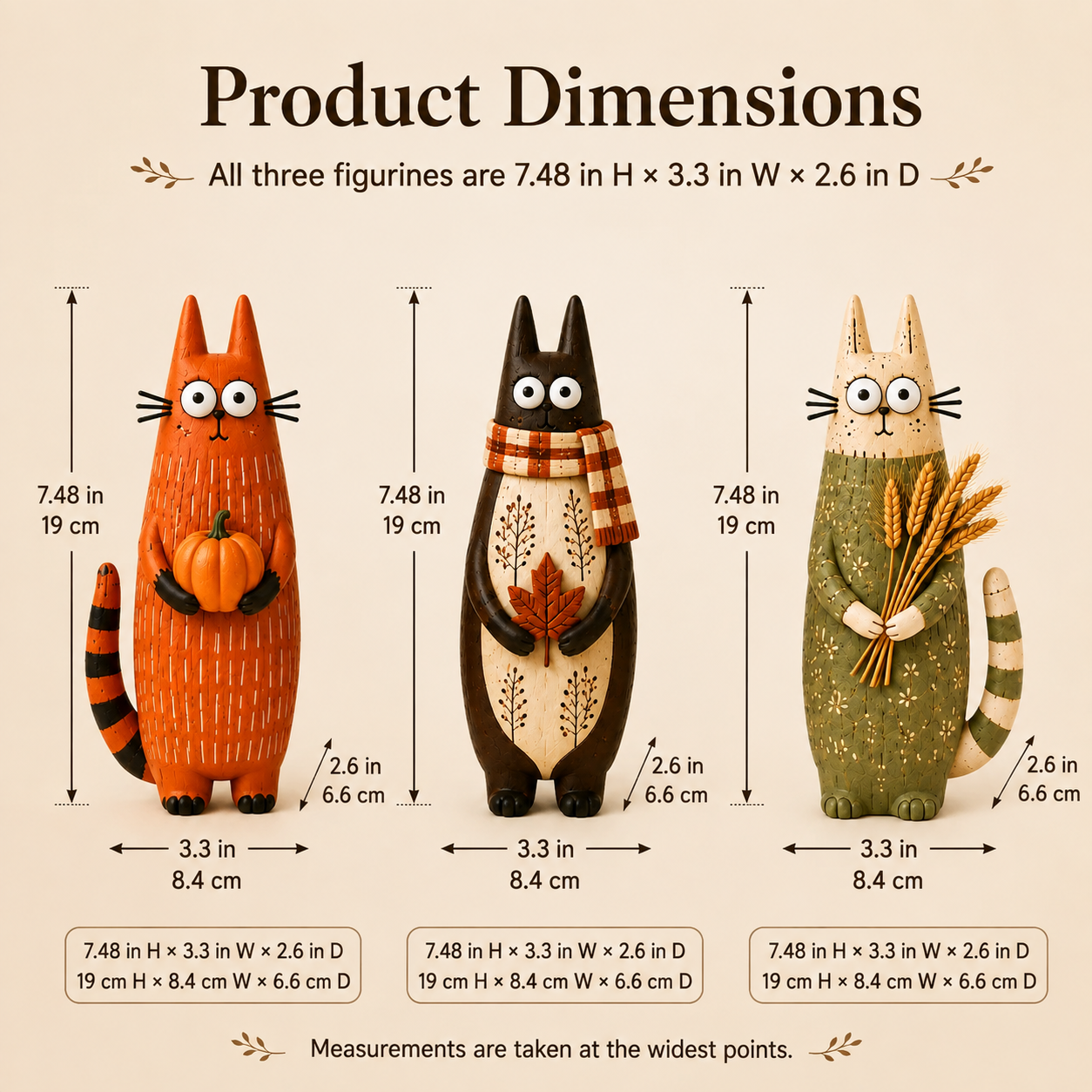 Buy More Save More--Autumn Whimsical Harvest Cat Figurine  